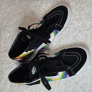 Vans Black and Multicolor High-Top Sneakers